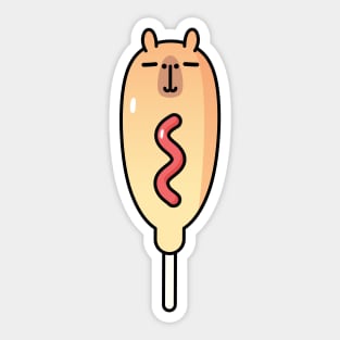 capybara corn dog Sticker